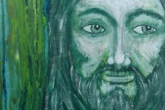 Jolie's Green Jesus Painting